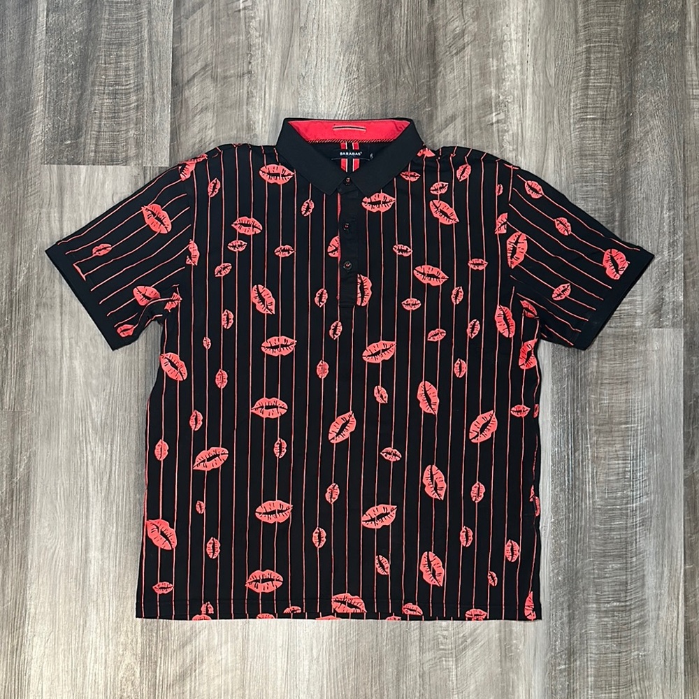 Barabas Kissed Lips Luxury Stretch Polo - 2XL